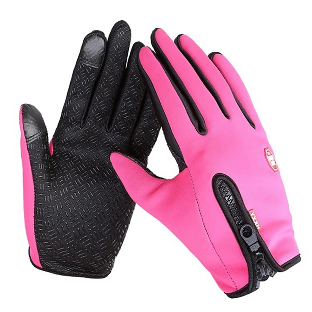 Практичные теплые перчатки, Нескользящие, для верховой езды, зимние, водонепроницаемые, материал, сенсорный экран, для велосипеда, мотоцикла, мобильного телефона, перчатки для верховой езды - Цвет: rose M