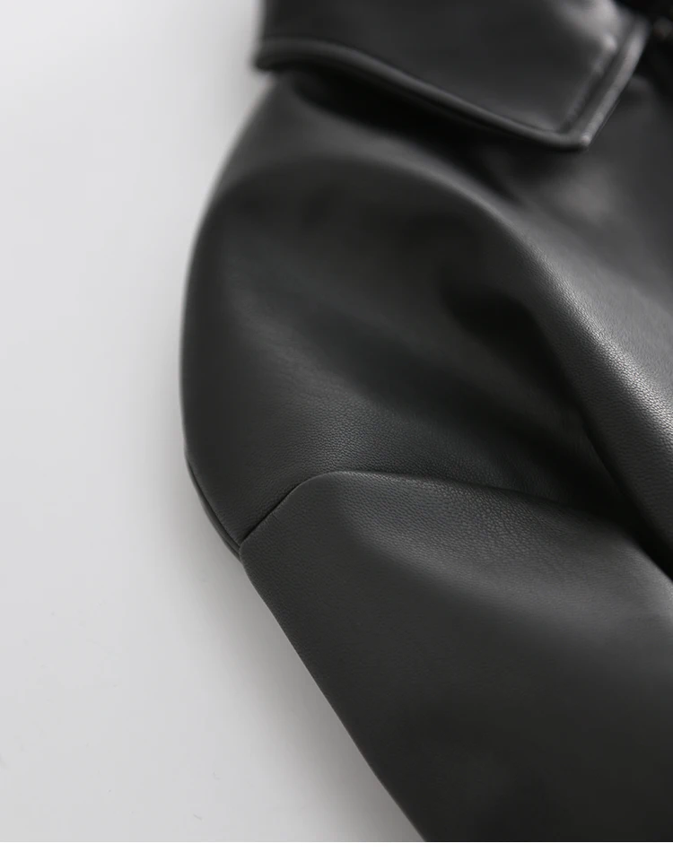 Women Black PU Leather Jacket New Women Long Sleeve Zipper Leather Baseball Jackets Autumn Outwear Coats biker jacket