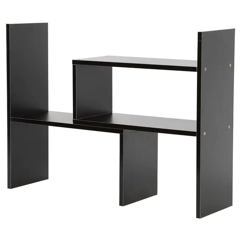 Black DIY Настольный стеллаж для хранения дисплея полка органайзер столешница книжный шкаф для учебы домашнего использования в офисе - Цвет: Black