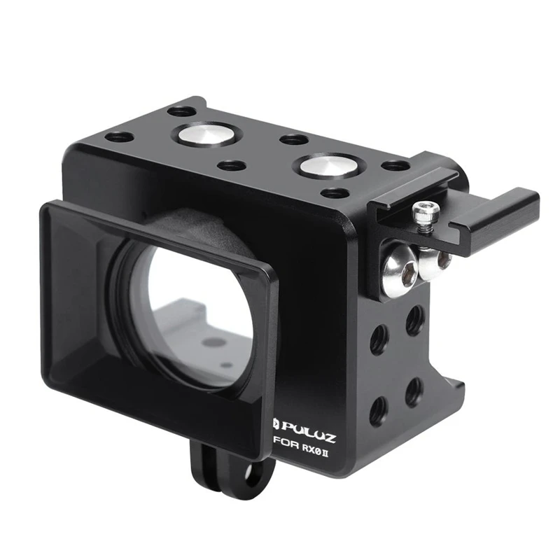 

PULUZ Housing Shell CNC Aluminum Alloy Protective Cage UV Lens + Cold-Shoe Base Mount + Tripod Adapter for Sony RX0 2