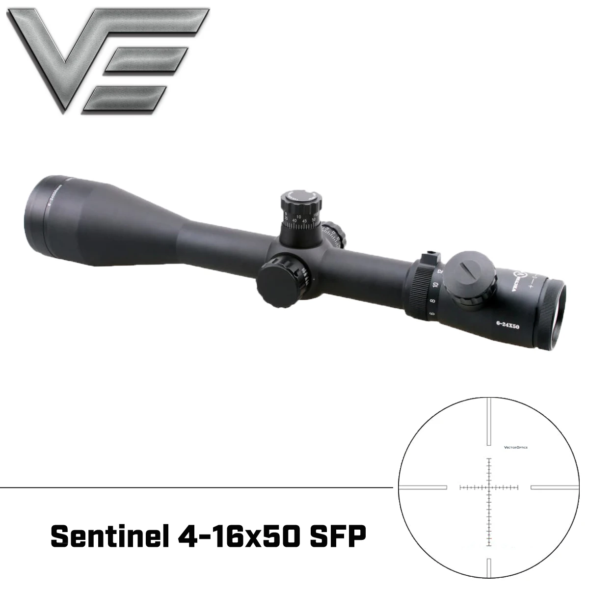 Оптика вектора Sentinel 4 16x50 Охотничья винтовка прицел для МР длинный глаз с