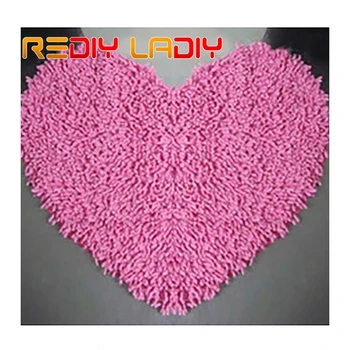 

Latch Hook Rug Kits Crocheting Carpet Rug Pink Love Acrylic Yarn Pre-Printed Canvas Cushion Mat Crochet Tapestry Art Home Decor