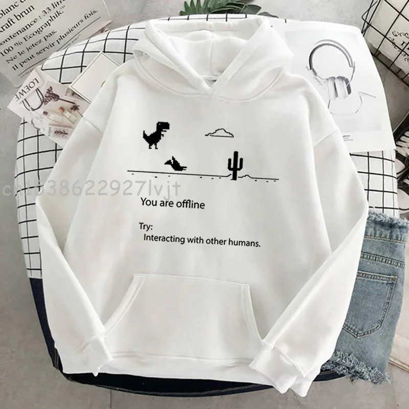

Women Harajuku Retro Hoodie Dinosaur Long Sleeve Harajuku Sweatshirt Tee Autumn New Harajuku Fashion Clothing Hiphop Hoodies