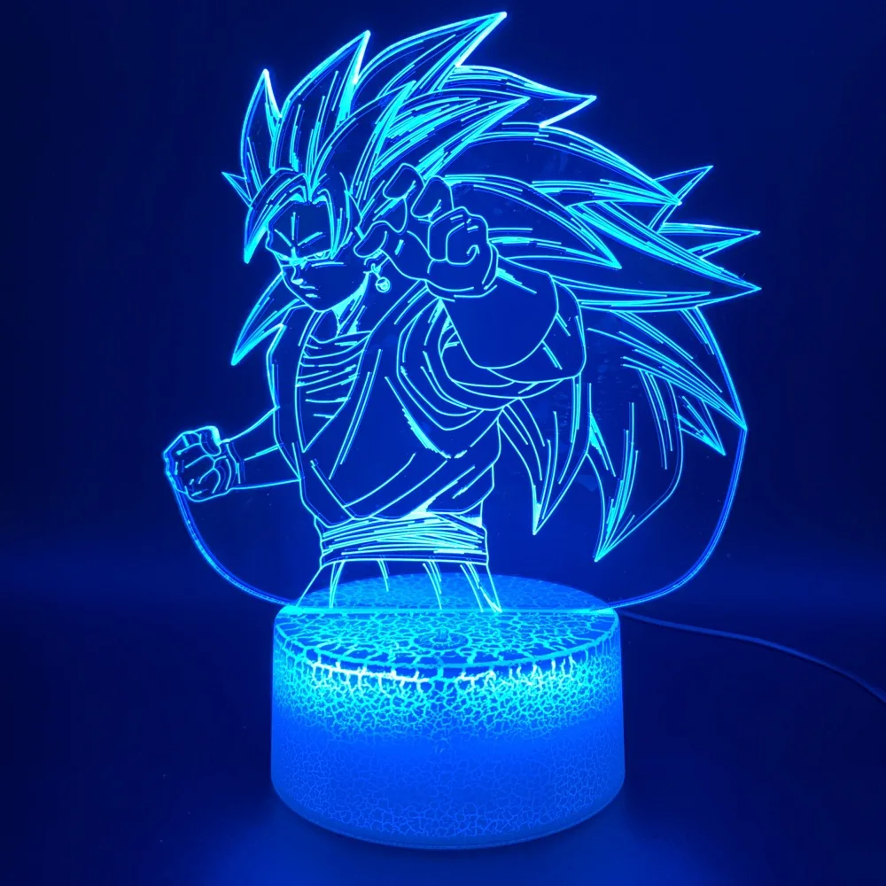 1 Awesome 3D Illusion Lamp Dragon Ball Z Goku Super Saiyan Figure Office Home Decoration Lamp Gift for Kids Child Led Night Light - Испускаемый цвет: 1