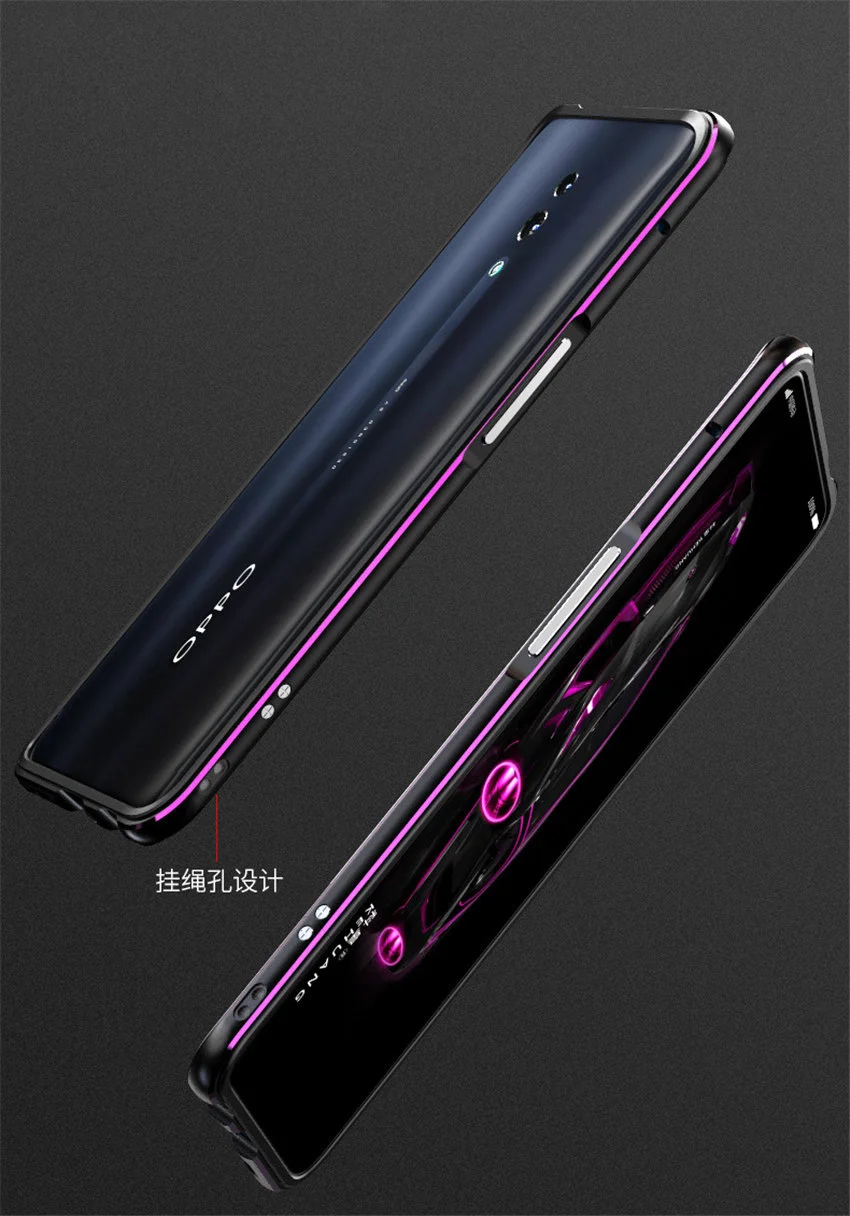 Для OPPO Reno 2 чехол металлический каркас двойной цвет Алюминиевый Бампер Защитный чехол для OPPO Reno 2 Reno2 чехол для телефона