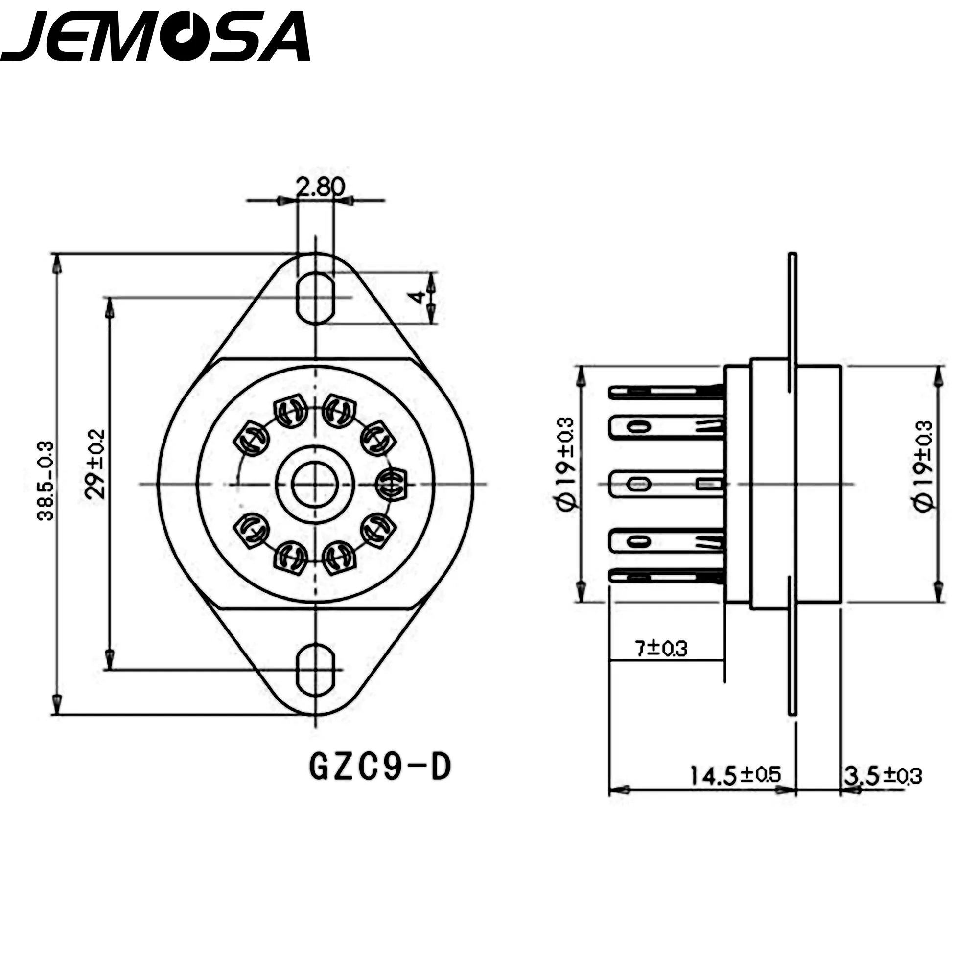 5PCS B9A Ceramica 9Pin Presa Tubo PCB per 12AX7,12AT7