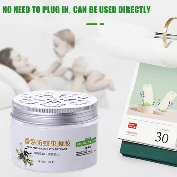 

100g Easy Apply Lemongrass Citronella Anti Mosquito Gel Bedroom Air Freshener Home Travel Portable Baby Body Flies Repellent