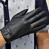 Guantes de invierno para hombre, guantes de cuero lavados con pantalla táctil, cálidos, a prueba de viento, de negocios, de terciopelo, elegantes ► Foto 2/6