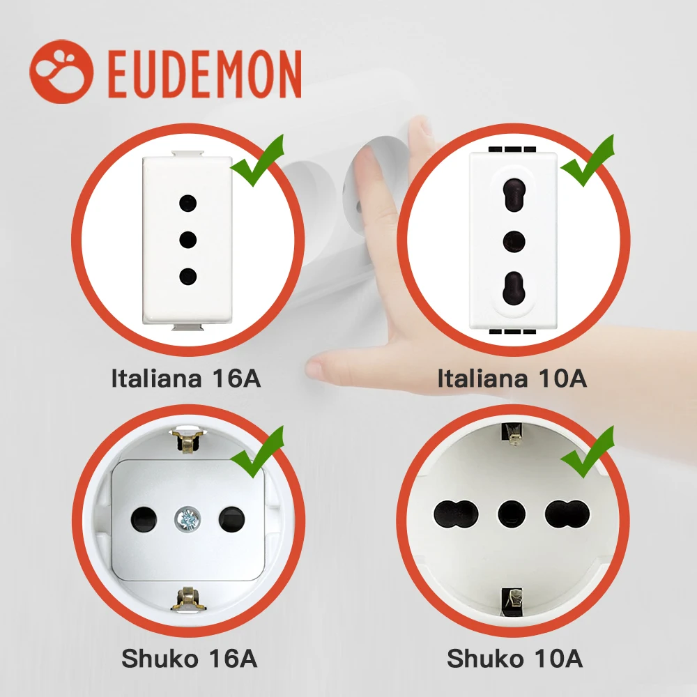 EUDEMON 20pcs Chile/Brazil Power Socket Outlet Plug Protective ABS Cover Anti Electric Baby Safety Protector double security