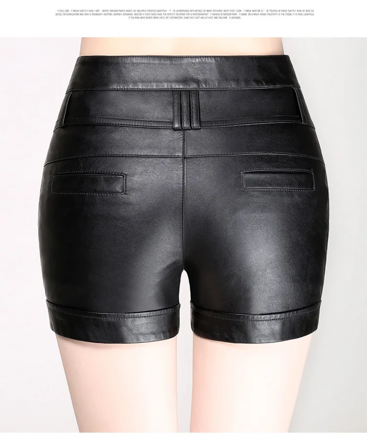 Женские на молнии, с завышенной талией, тонкие прямые из искусственной кожи, мини сексуальные шорты для офиса, большие размеры, черные шорты