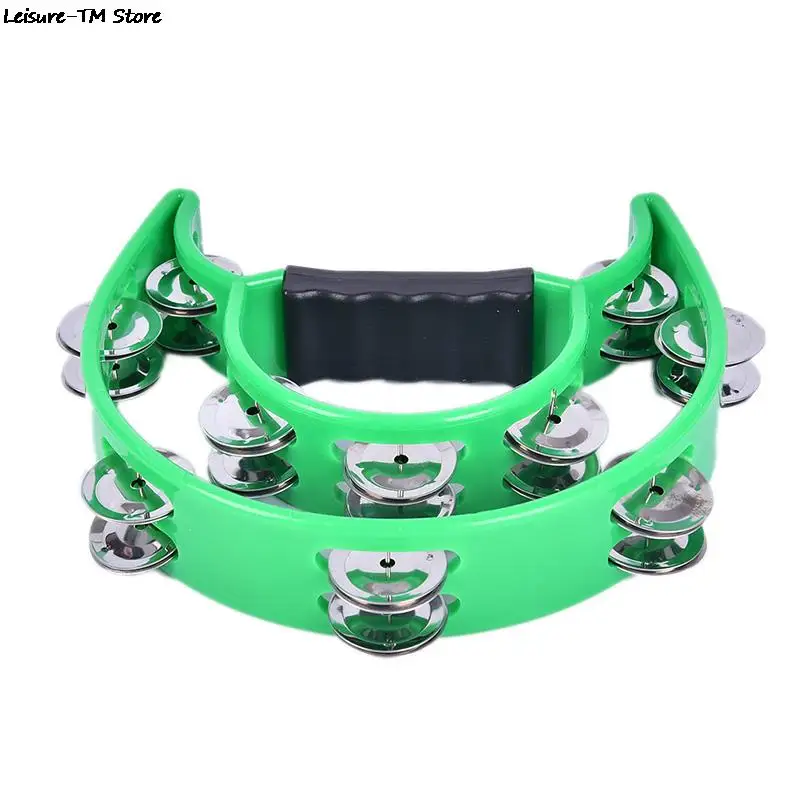 Double Half Moon Music Tambourine Percussion Tamborine Drum Durable Metal Jingles Percussion Instruments