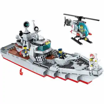 

Initiation 1722 Battleforge Series Assembling Building Block Toys Military Spelling Insert Warship Model Boy Destroyer Hit Out