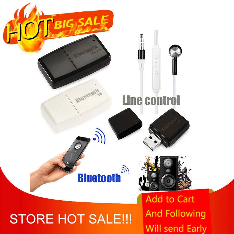 AUX Bluetooth стерео мини 3 5 мм Интерфейс ключ USB Беспроводной V4.1 аудио музыкальный