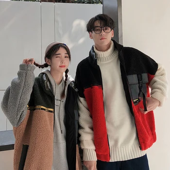 

Lamb Wool Coat Fleece Student Winter Clothes Jacket Men Thick Warm Parka Windproof Outwear Youth Streetwear HipHop Korean Lovers