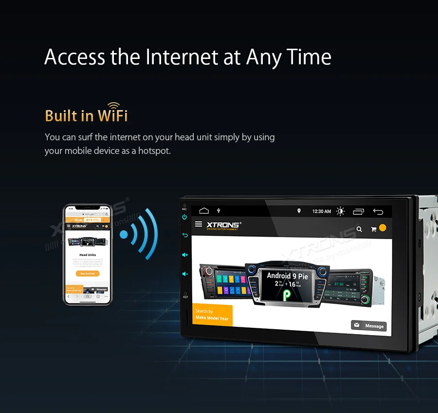 Clearance XTRONS Universal 7" Head Unit Android 9.0 Car Multimedia Player Radio Stereos 1080p Video Steering wheel GPS RCA OBD NO DVD 10