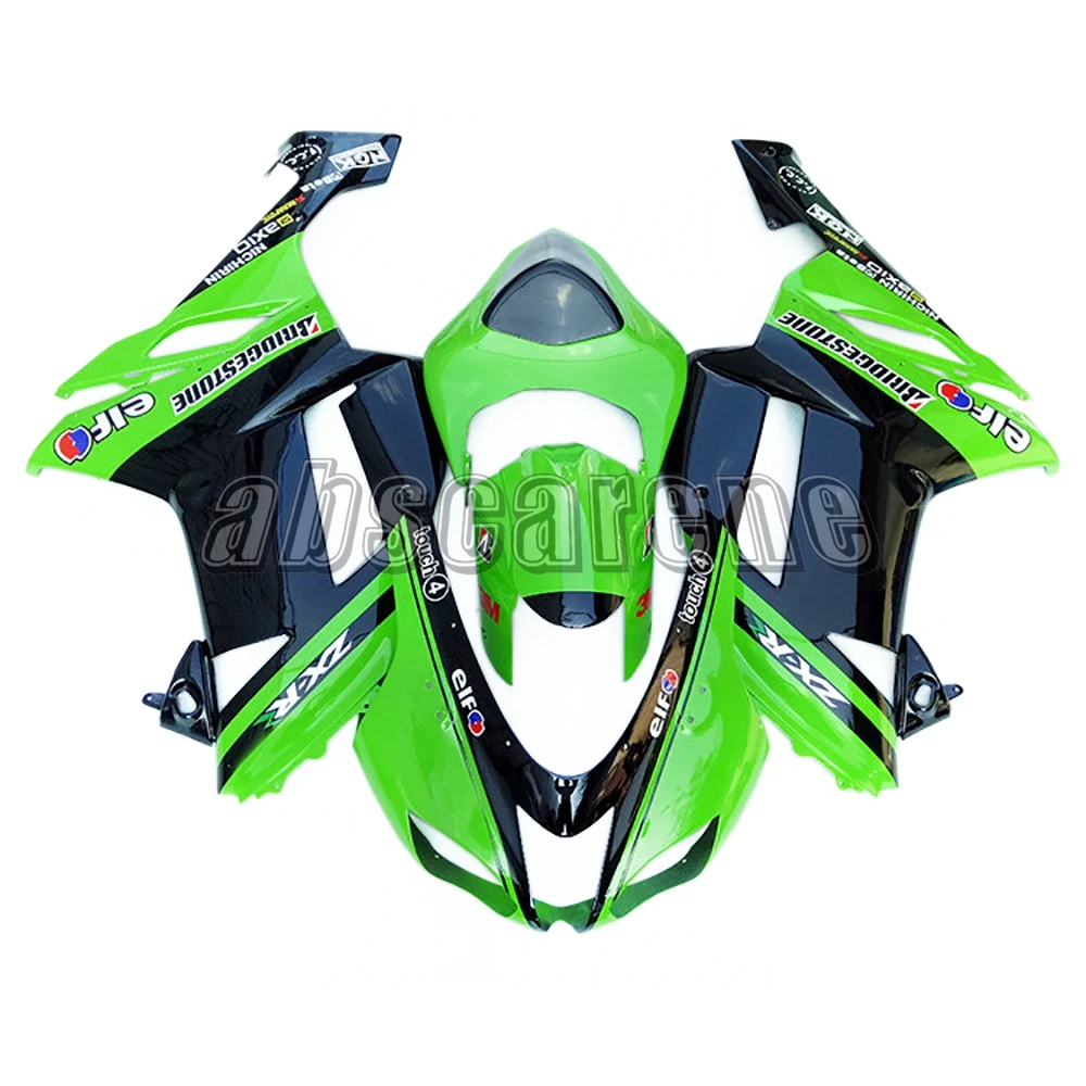 Полный обтекатели для Кавасаки ZX6R ZX-6R 2007 2008 07 08 ABS пластиковые детали для мотоцикла капоты эльф зелено-черный кузов