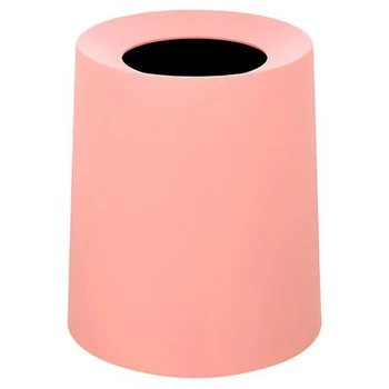 

Household Double-Layer Round Trash Can Office Living Room Kitchen Bathroom Double-Layer Trash Bin Waste Bins Without Lid