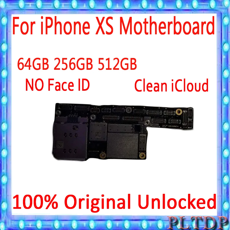 

100% Original Factory Unlocked For iPhone XS Motherboard With Chips, Free iCloud with/without Face ID Logic board 64GB 256GB 512