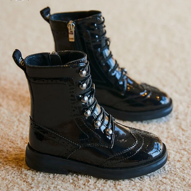 Женские Кожаные Ботинки Martin зимняя обувь на меху модные снегоступы |