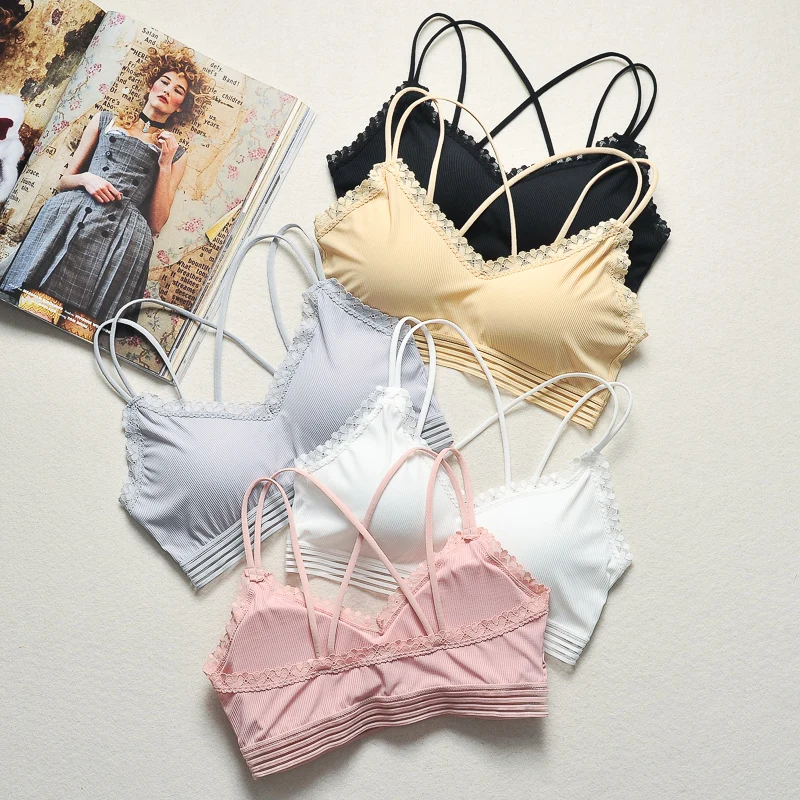 Кружевной треугольная чашка серого цвета для девочек, бюстгальтер с подкладом для груди, красивый бюстгальтер на бретельках с подтяжками