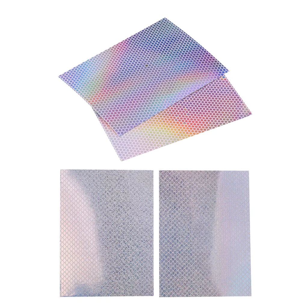 4Pcs Fishing Lure Tape Fish Outer Scale Holographic DIY Decorative Tape Reflective Prism Tapes for DIY Tackle Craft