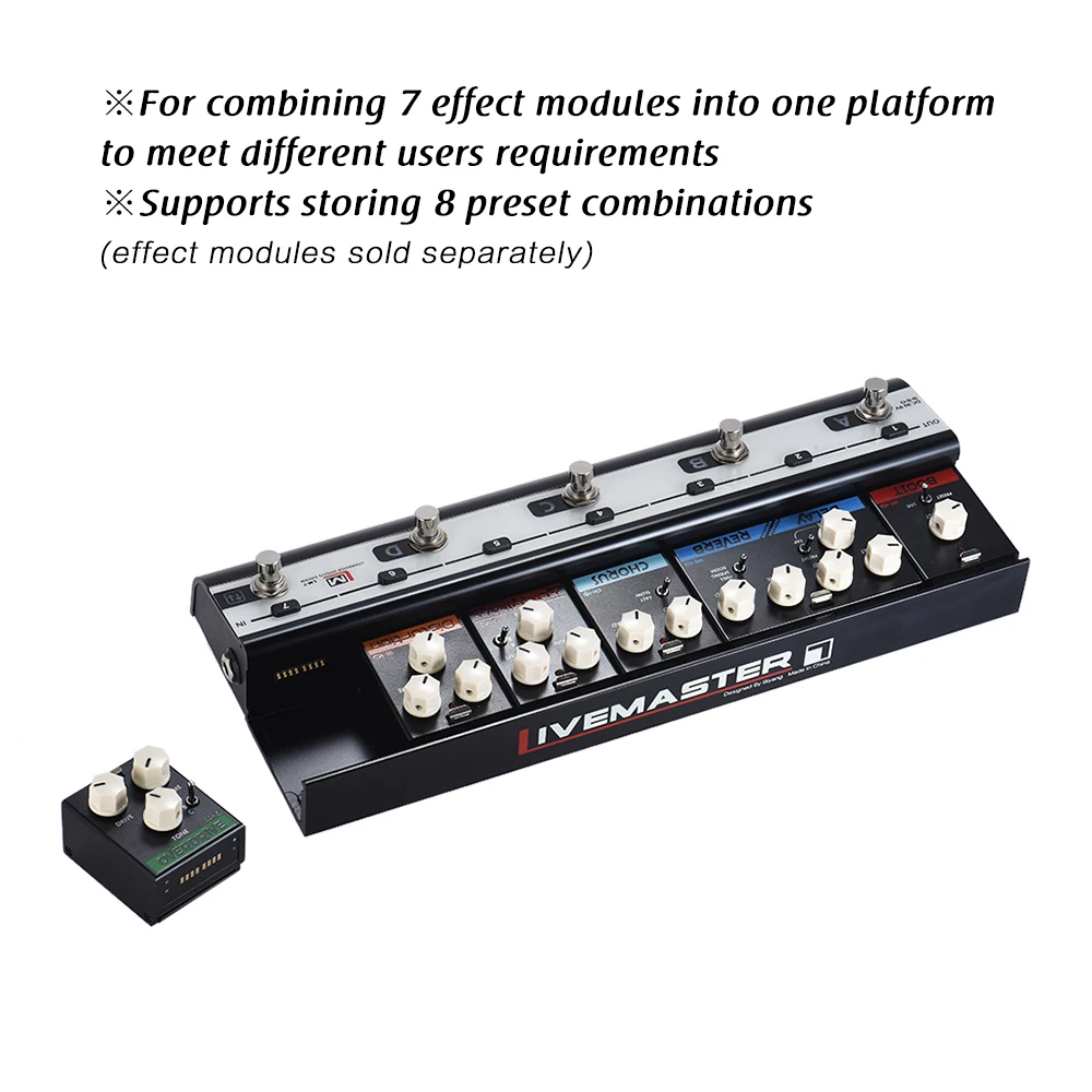 

Hot New LiveMaster Series LM-7 Mainframe Unit Guitar Effects Modular Board Platform Supports 8 Preset Combination Effects