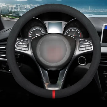 

MIDOON Carbon Fiber Cow Leather Car Steering Wheel Cover For Mercedes Benz W204 W205 W210 W211 W212 W203 W176 CLA GLA SLC