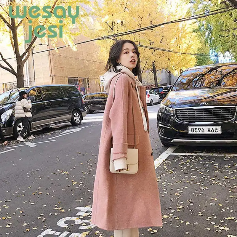 Abrigos mujer invierno женское элегантное стильное зимнее шерстяное пальто длинное пальто кардиган свободного размера плюс теплое Женское пальто