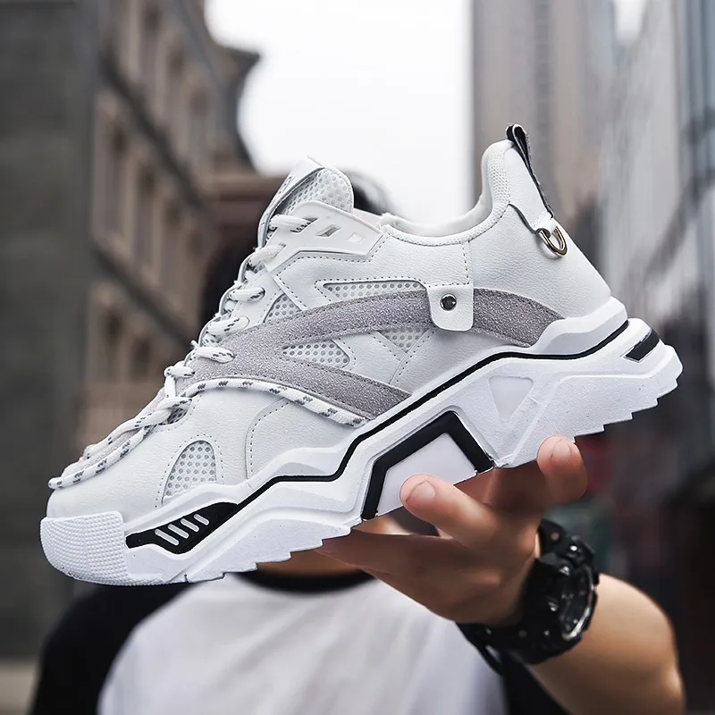White Weweya EAF стильные мужские спортивные кроссовки высокого качества на шнуровке, спортивная обувь на толстой подошве, обувь для бега и ходьбы, кроссовки - Цвет: White