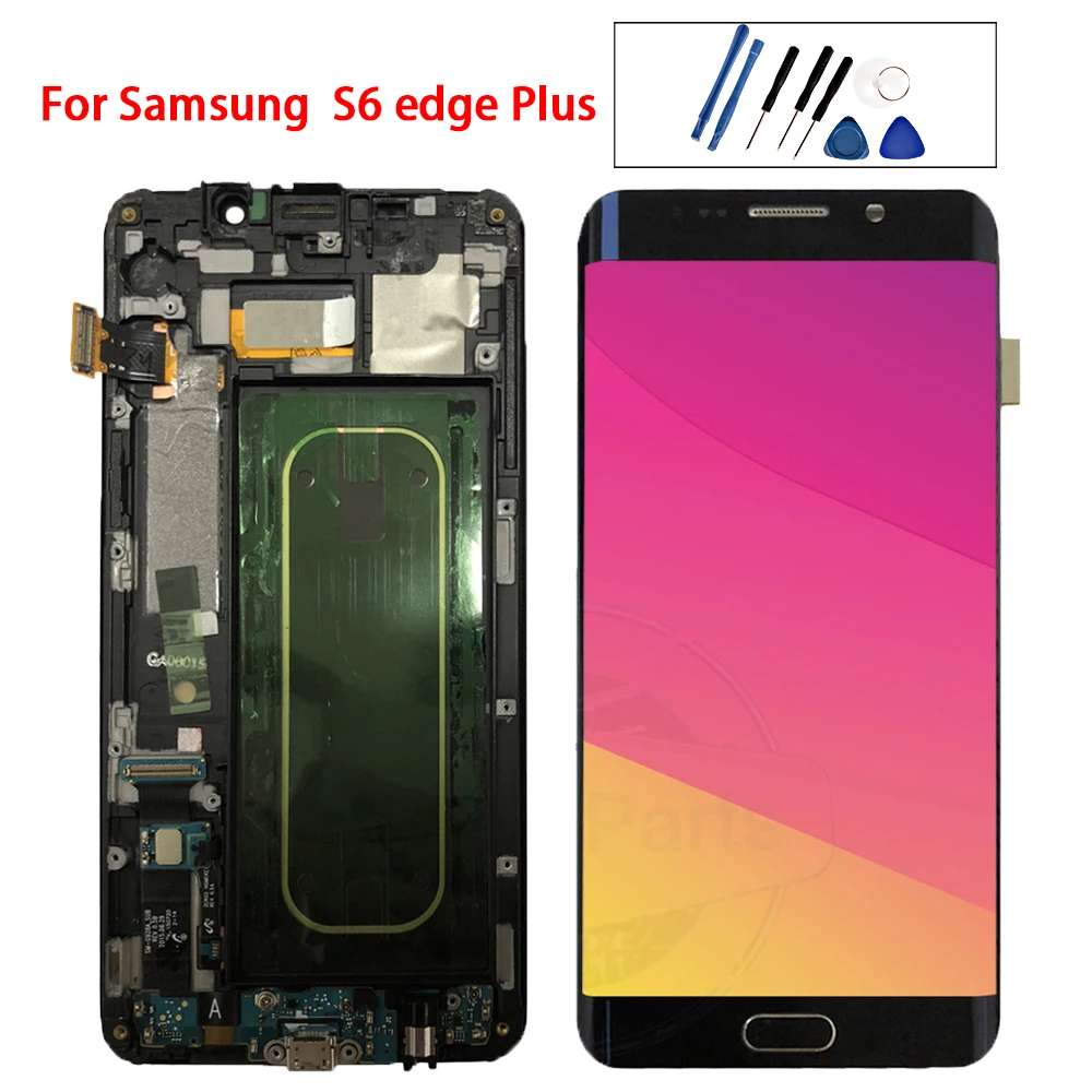 5," Amoled для samsung Galaxy S6 EDGE Plus G928 G928F ЖК-дисплей кодирующий преобразователь сенсорного экрана в сборе Замена протестирован