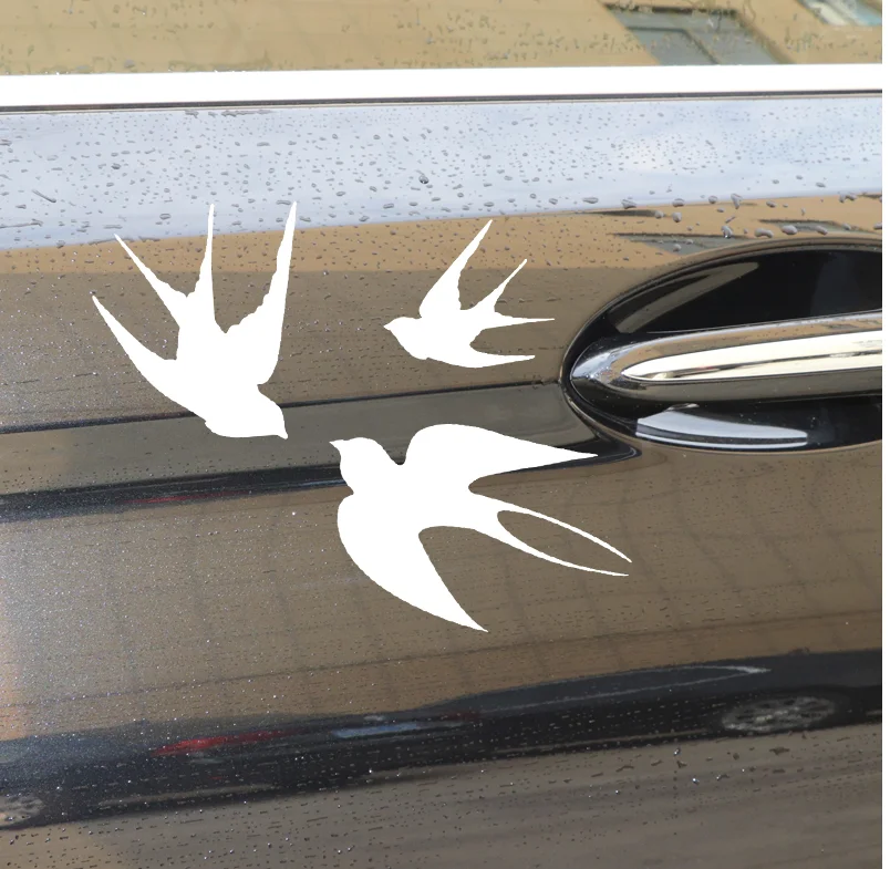 16.8CM*14.6CM Swallow Flying Car Sticker Door Accessories Vinyl Decal Decor Black/Silver N1014 | Дом и сад