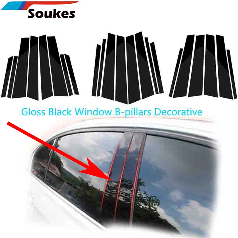 Gloss Black Mirror Car Window Bpills C Pillars Sticker Per Bmw F30 M4 E90 E36 F10 E60 Alpina X1 M3 F22 F21 E46 F30 E39 E30 F20