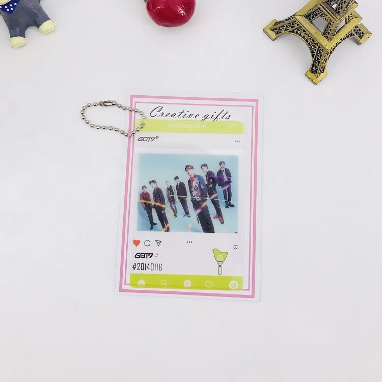 BLACKPINK GOT7 TWICE SEVENTEEN Transparent card pendants kpop Accessories gift