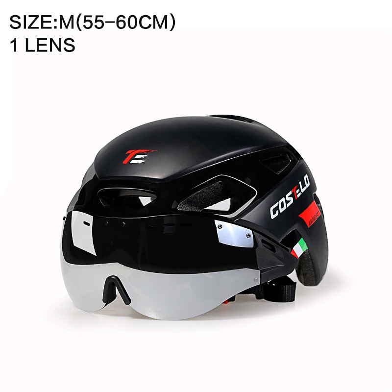 Costelo велосипедный светильник шлем MTB дорожный велосипедный шлем скоростной Airo RS Ciclismo очки безопасные для мужчин и женщин 230 г - Цвет: BLACK  M GRAY LEN