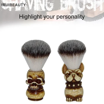 

Men'S Personality Resin Handle Beard Brush Premium Nylon Brush Salon Beard Styling Tool Facial Cleaner Beard Comb 1 pc