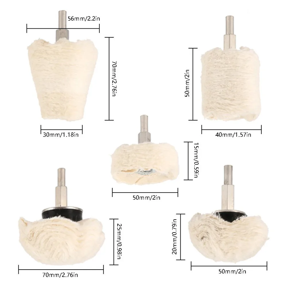 Полировочный диск для автомобиля 5 шт. Полировочный диск для полировщика и электрической отвертки для полировки колес инструменты для ухода за краской Аксессуары#30