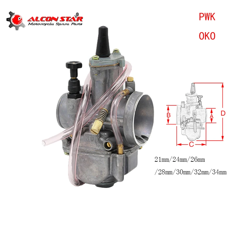 Alconstar- OKO PWK 28 30 32 34mm Carb Racing Carburetor Scooter JOG DIO KR150 RTL250 CR80 CR85R CR125 NSR50 NSR80 DT100 125 175