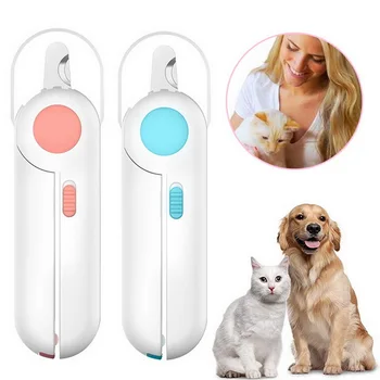 

Professional ABS Anti-spatter Comfortable Cat Dog Nail Trimmer Cutter With Led Light Stainless Steel Pet Dog Nail Clippers