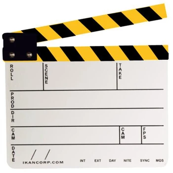 

Dry Erase Acrylic Director Film Clapboard Movie TV Cut Action Scene Clapper Board Slate-White
