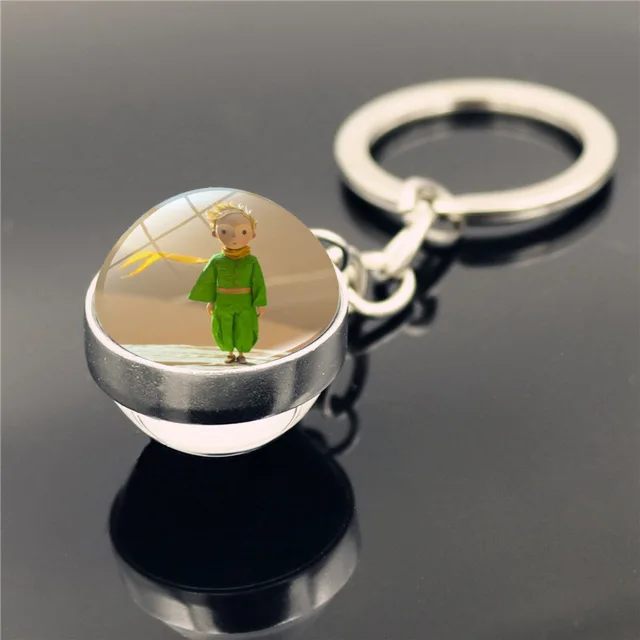 Don't Be a Boring Adult! Le Petit Prince B-612 Planet The Little Price keyring Fox Rose Classical Fairy Tale Glass Ball Keychain 2