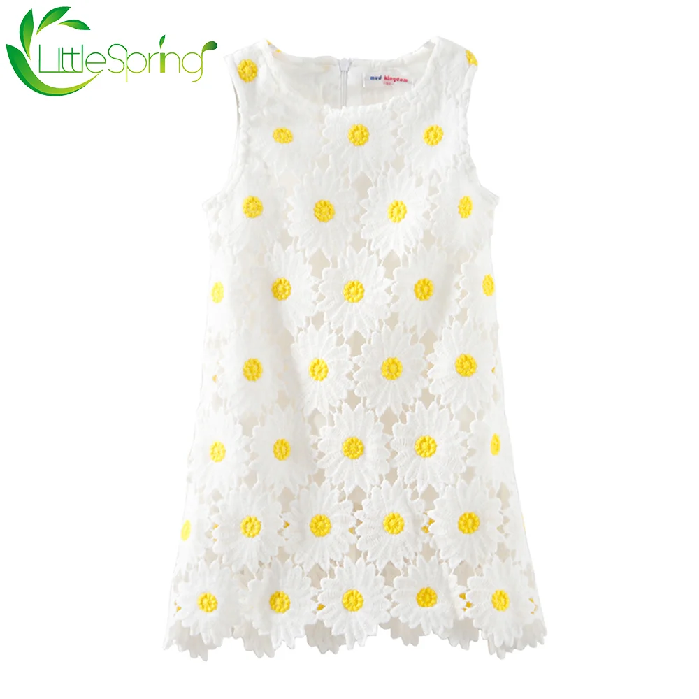 Летнее платье для маленьких девочек LittleSpring ТРАПЕЦИЕВИДНОЕ ПЛАТЬЕ на молнии без