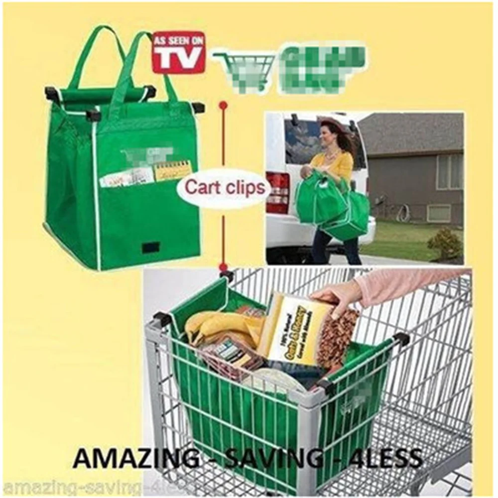New TV product BBA green eco-friendly bag supermarket trolley shopping two packs | Дом и сад