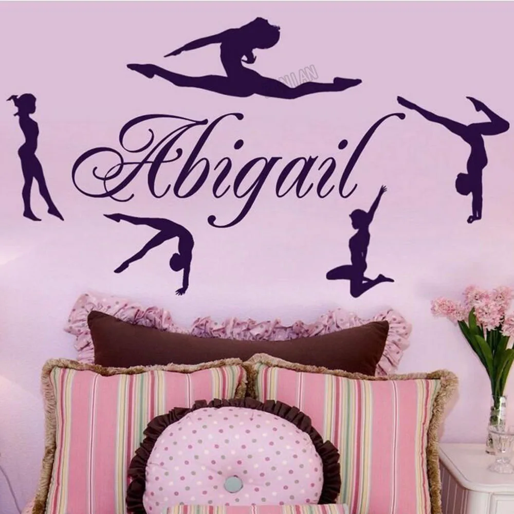 Personalized Name Wall Decal For Bedroom DIY Girls Gymnastic Dance Sticker Decor Nursery Kids Room Self-adhesive Y011 | Дом и сад