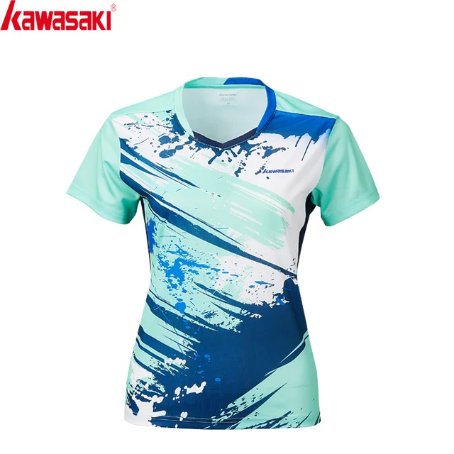 Kawasaki Badminton Shirts For Women Running Yoga V Neck Breathable 