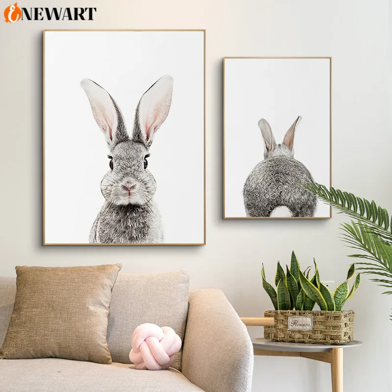 Постеры и принты для детской комнаты с кроликом настенные картины в
