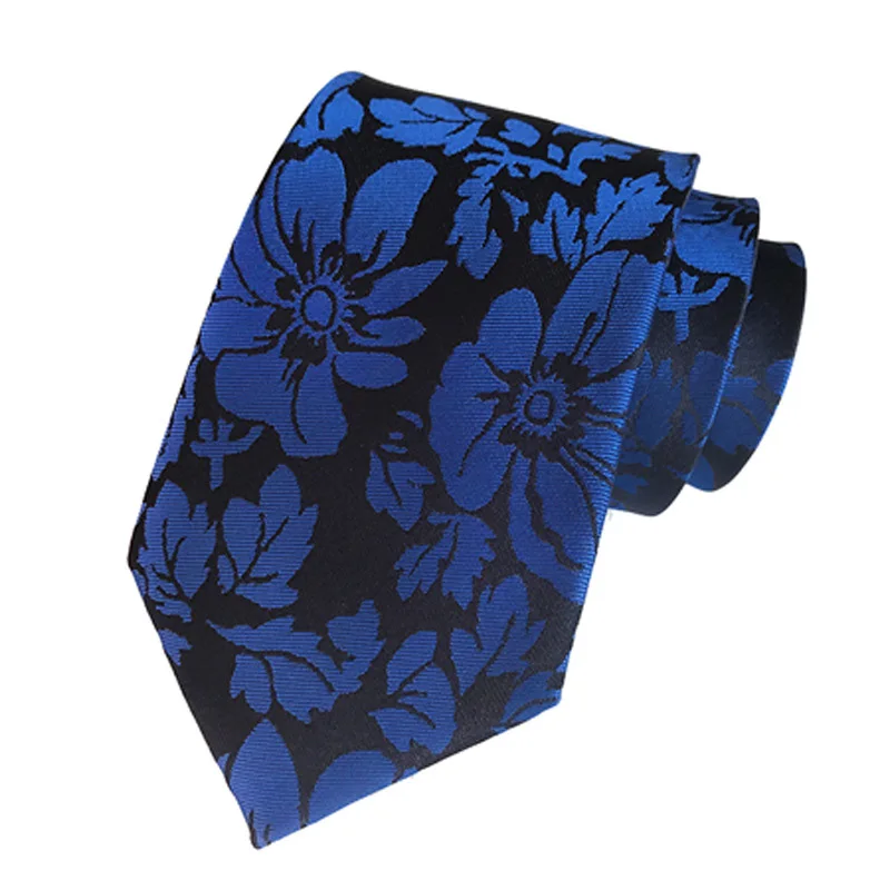 

Fashion Big Floral Jacquard 8cm Neckties Ties for Mens Formal Business Flower Pattern Neckwear Polyester Suit Accessories