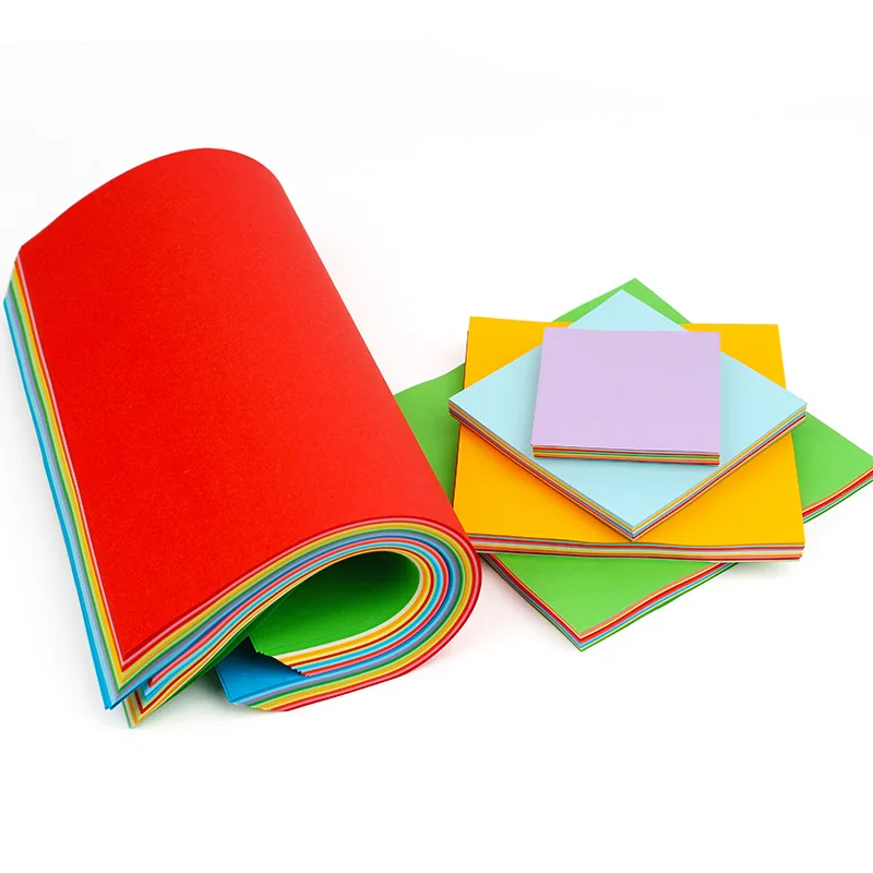 100 шт DIY квадратная цветная бумага двухсторонняя Складная и резка креативные Развивающие игрушки для детей