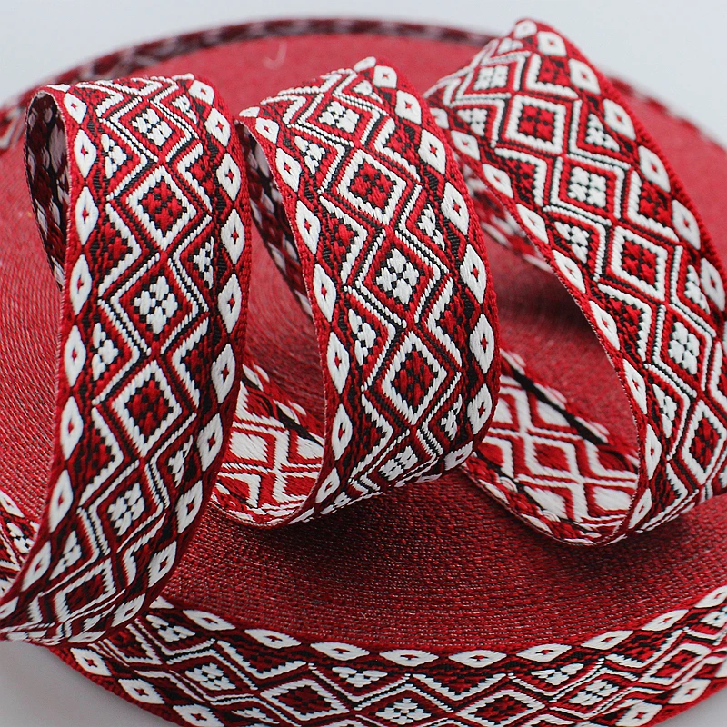 12 Yards 3cm wide Vintage Ethnic Embroidery Lace Ribbon Boho Lace Trim DIY Clothes Bag Accessories Embroidered Fabric lace