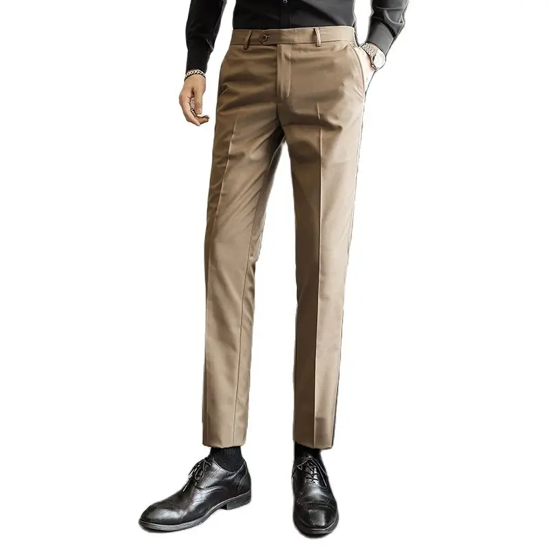 Men Formal Pants Elegant Man Office Work Pant Casual Polyester Fiber Trousers Men 17 Colors