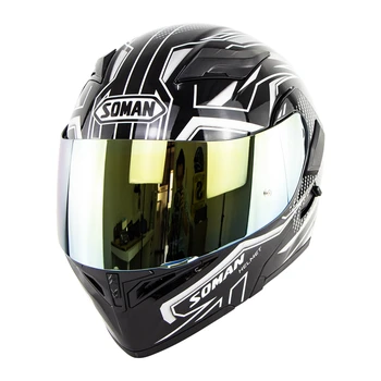 

Soman SM955 Retro Flip up Dual Visors Motor Helmets Full Face moto Scooter Driving Motorcycle Helmet+K5 lens